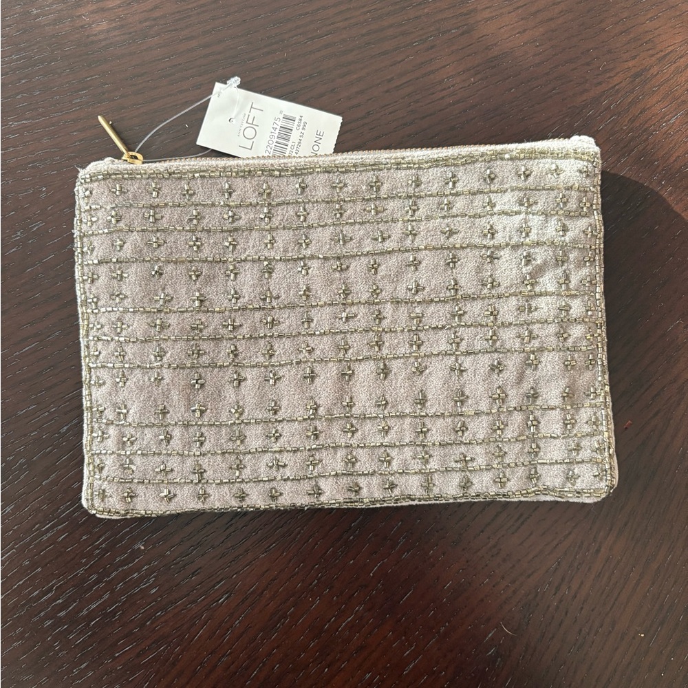 NWT Loft velvet clutch bag